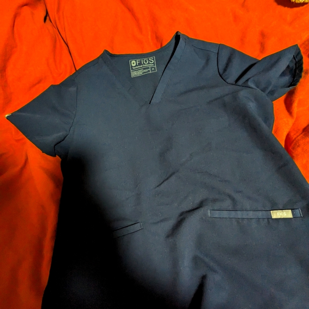 Figs navy blue scrub top